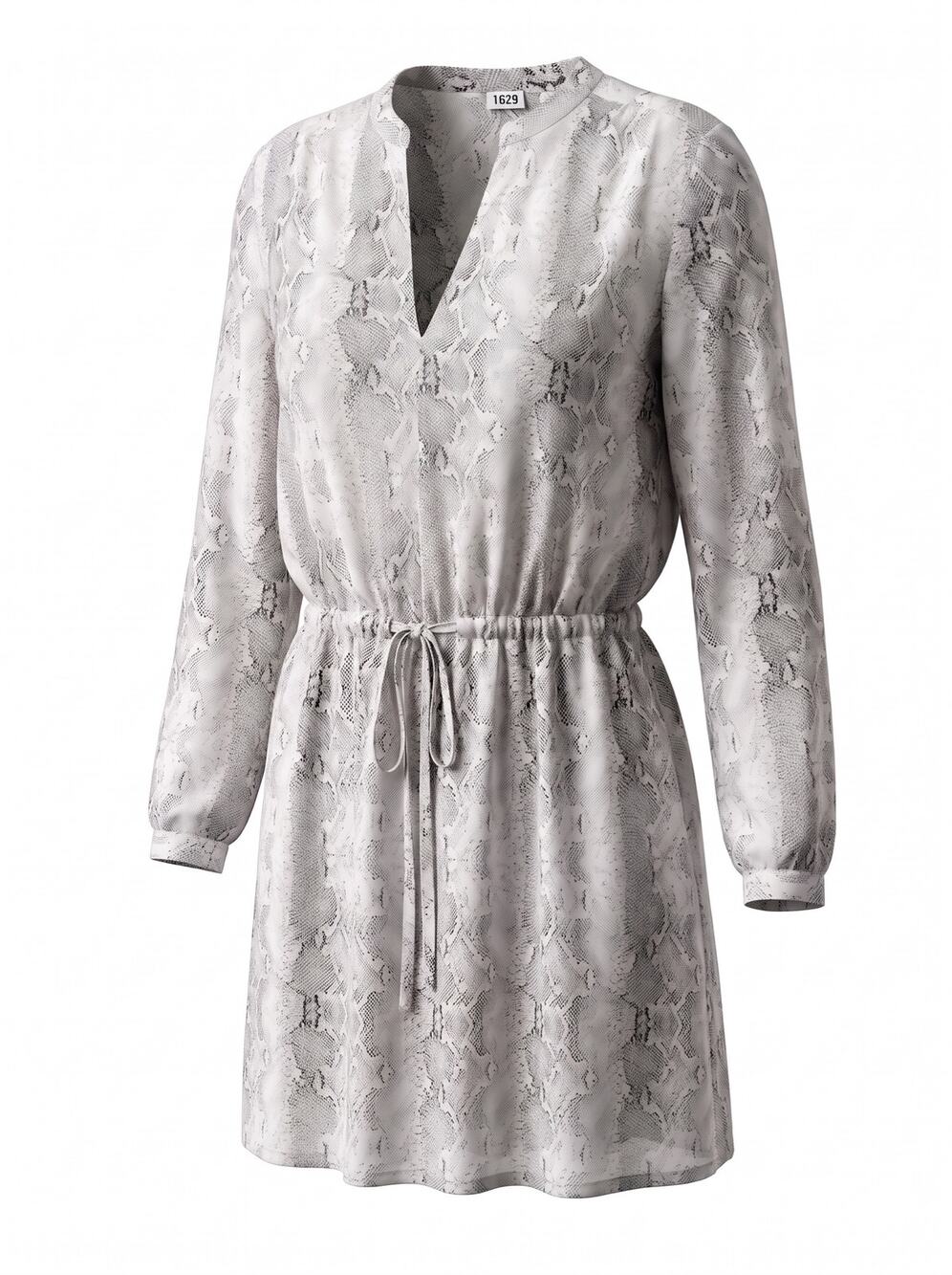 Hilary Radley Women's XL White Gray Soft Snakeskin Long Sleeve Tunic Dress